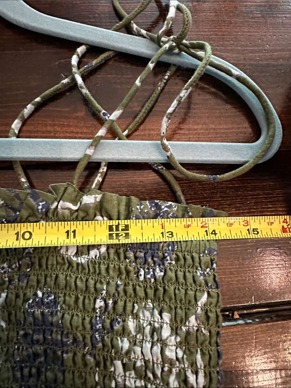 Zara Olive tiers Tie-Shoulder smocked Maxi Navy White floral 100% cotton M dress - Picture 13 of 15